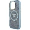 Etui Guess IML Metal Glitter 4G Circle   Triangle MagSafe do iPhone 16 Pro niebieski